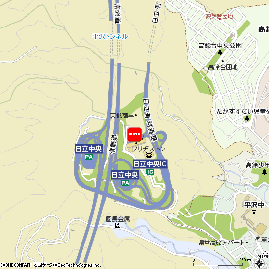 茨城いすゞ自動車株式会社・日立サービスセンター付近の地図